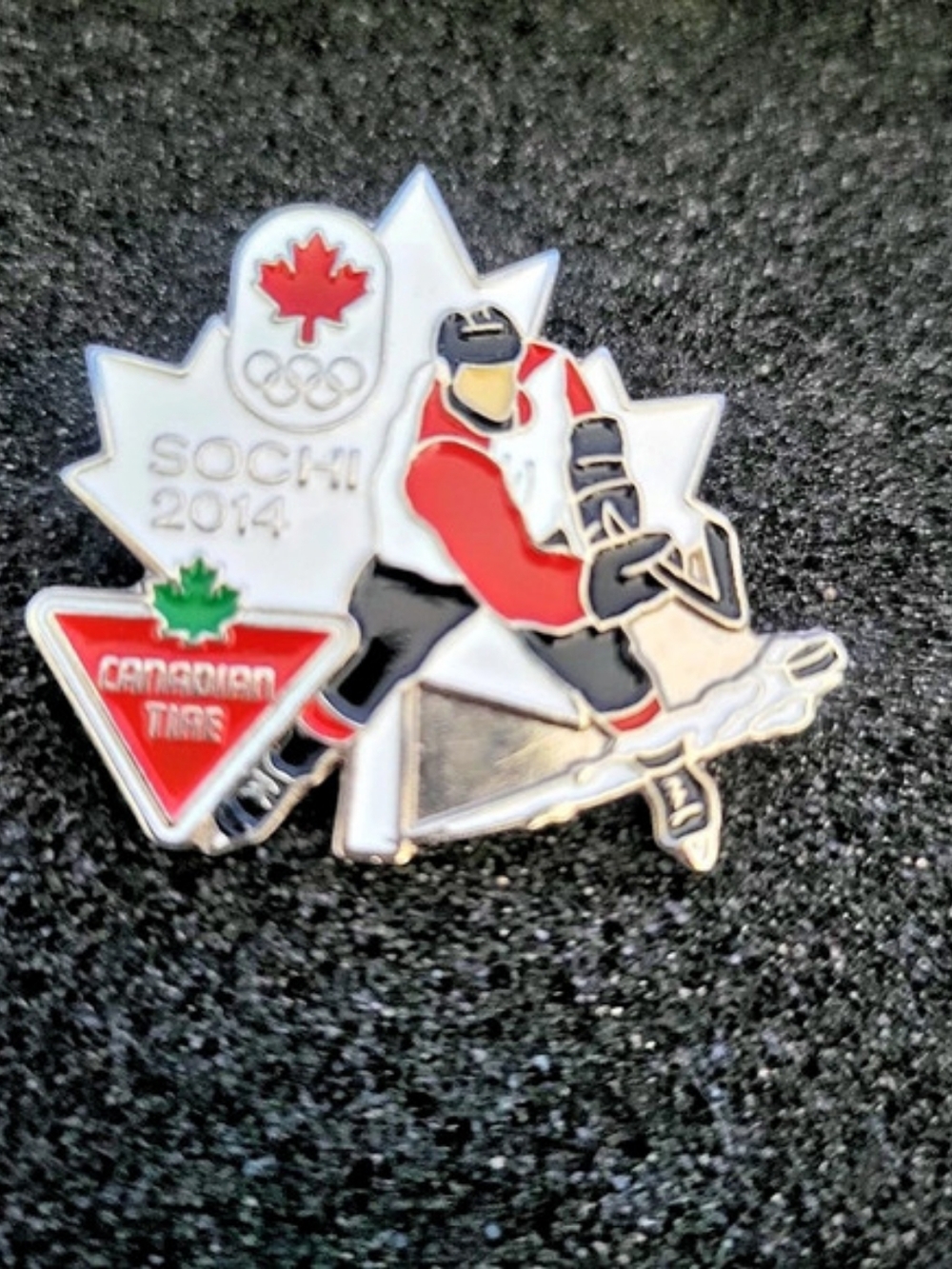 Canadian Tire Sochi 2014 Olympic Hockey Lapel Pin Red & White